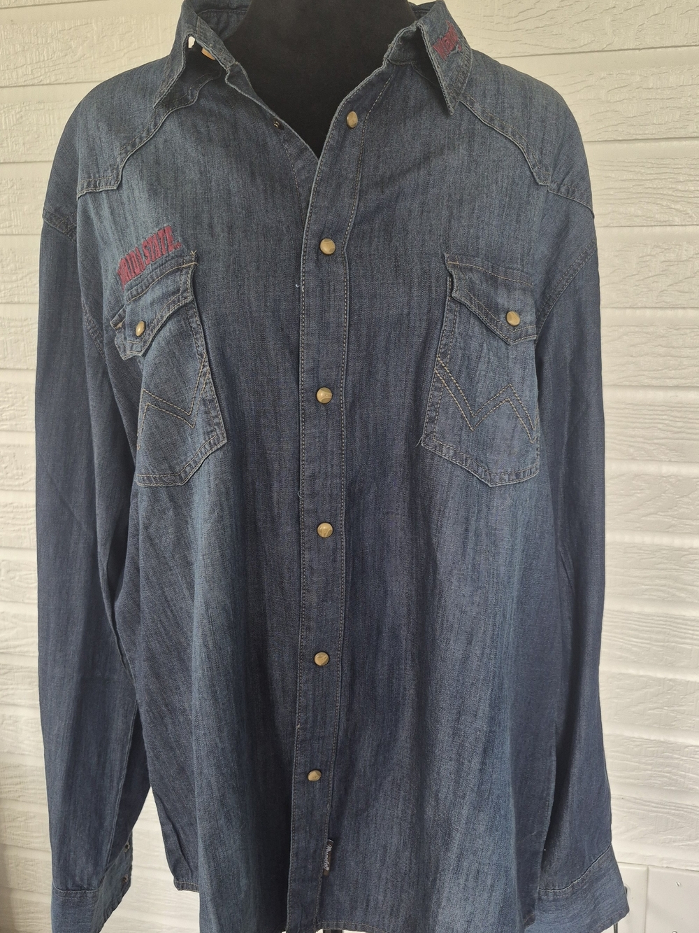 Men's Dark Blue Denim Wrangler Shirt